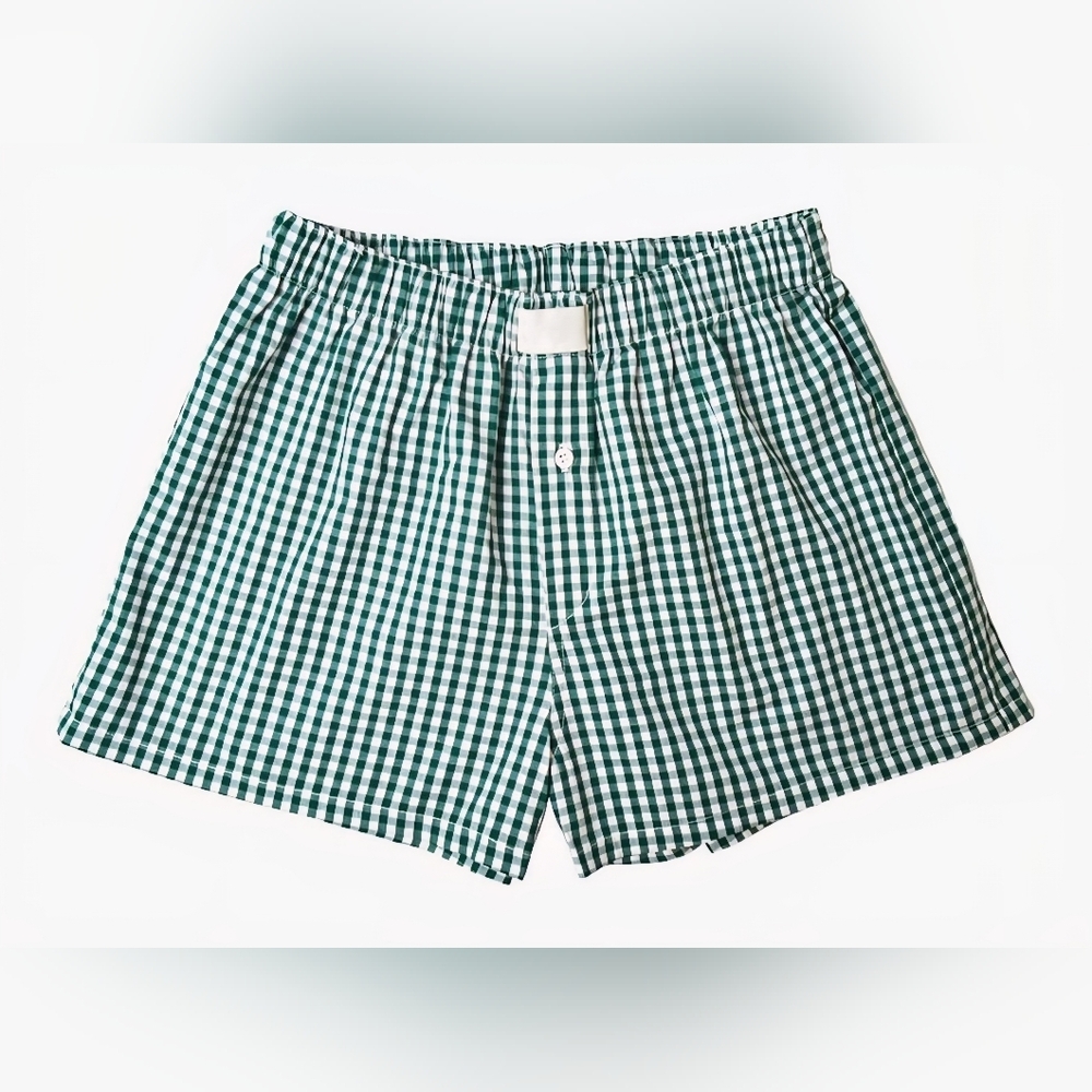 Plaid Pj Shorts Flannel‎ Lounge Sleep Elastic Waist Baggy Boxers Md